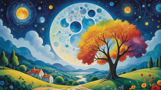 oil painting concept art, vibrant color, 

The Southern Star Atlas, (Teppei Sasakura style:1.5),  (Pointillism:1.3), (papercutting:1.2), cutout picture, (HDR:1.4), high contrast, stained glass,

mid night, full moon, stars with angel halo, 1 vibrant colorful huge flower is flying in the night sky, Create a whimsical and vibrant flower garden townscape with colorful, fantastical trees, strange trees, shore of a vibrant town, The color palette include vibrant warm colors with contrasting highlights and shadows to give depth, The brushwork is rough with clean lines for the buildings and more fluid strokes for the sky and water reflections, The overall art style evoke elements of surrealism mixed with folk art, Draw inspiration from artists like Marc Chagall for dreamlike scenes and Joan Miró for bold colors and shapes,

a image for a póster of psytrance festival, contains fractals, spiritual composition, the imagen evoke happiness and energy. the imagen contains organic textures and surreal composition. some parts of the image evoke a las trip,