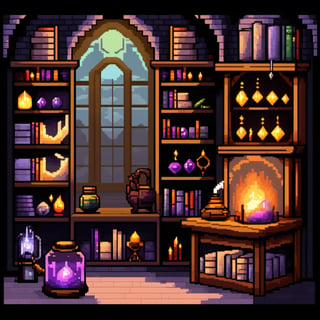 masterpiece,best quality,more detail XL,warlock laboratory,alchemical equipment,bookshelf,jars,books,wand,magical items,desktop,notes,ink and quill,gems,geodes,cages,torch,dungeon,stairs,glowing gem,pixel style