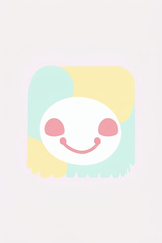 make me a cute character, with a "smile" character, with pastel colors, white background