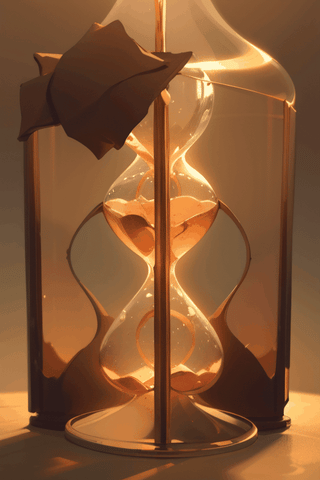 A hourglass slowly running out of time
