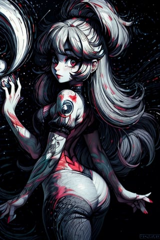 a detailed photo of a pretty girl with cosmic stars in her and colorfull cosmic back ground,Monster,pturbo,aw0k euphoric style,LinkGirl,Movie Still,detailmaster2,High detailed ,monochrome,EpicArt,Color magic,sketch,perfecteyes,greyscale,Saturated colors,Color saturation ,ink,xjrex,Exe