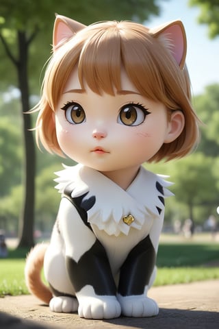 ((anime chibi style)), masterpiece, highly detailed, 16K, HD, cute with adorable eyes in the park, dynamic angle, depth of field,1girl,simplecats