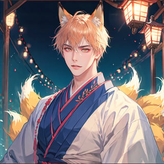 (masterpiece), (best quality), (niji style:1.3), 1man with fox ears, upper_body