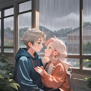 Score_9, Score_8_up, Score_7_up, Score_6_up, Score_5_up, Score_4_up,aa girl light red hair, sitting near her window holding a little boy(black_hair, light_black_eye, cute_face) on a rainy day, happy girl, looking at each other,
ciel_phantomhive,jaeggernawt,Indoor,frames,high rise apartment,outdoor,Modern, ,better photography