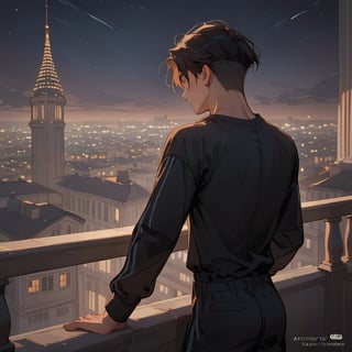 Score_9, Score_8_up, Score_7_up, Score_6_up, Score_5_up, Score_4_up,aa man black hair, sexy guy, standing on the balcony of a building,city, night,looking at the front building, wearing a black shirt, sexy pose,leaning on the railing,drinking a coffe,
ciel_phantomhive,jaeggernawt,Indoor,frames,high rise apartment,outdoor