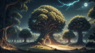 (4k), (masterpiece), (best quality),(extremely intricate), (realistic), (sharp focus), (award winning), (cinematic lighting), (extremely detailed), 

Magical Oak tree, tree of life, full moon, tree spirits, kodama, lots of leaves and greenery,EpicSky,wrench_elven_arch,DonMM4ch1n3W0rld 