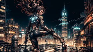 (4k), (masterpiece), (best quality),(extremely intricate), (realistic), (sharp focus), (cinematic lighting), (extremely detailed),

A girl in futuristic armor stood on a rooftop overlooking a neon-lit city. The city stretched out before her, a dazzling expanse of lights and skyscrapers. The girl's armor gleamed in the moonlight, and her eyes were sharp and focused. She was a warrior, a protector of the city, and she was ready for whatever came her way.

The wind whipped her hair around her face as she gazed out at the city. She could see the people moving below, their lives carried along by the currents of the city. She felt a sense of responsibility to them, to protect them from the dangers that lurked in the shadows.

She took a deep breath and turned away from the city. She had a job to do. She had to find the threat that was hanging over the city and stop it before it was too late. She knew that it would be dangerous, but she was not afraid. She was a warrior, and she was ready to fight.

She stepped off the edge of the rooftop and leapt into the night.

,uraniumtech
,steam4rmor, steampunk bodysuit,fate/stay background