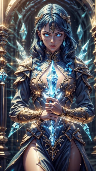 (4k), (masterpiece), (best quality),(extremely intricate), (realistic), (sharp focus), (cinematic lighting), (extremely detailed), 

She is wearing a shimmering white armor made of pure crystal, and her hair is flowing in the wind. Her eyes are bright and determined, and she is ready to face any challenge. In her right hand, she holds a crystal dagger, its blade gleaming in the sunlight.

The dagger is made of a single piece of crystal, and it is perfectly balanced. The hilt is carved into the shape of a dragon, and its eyes are two sparkling rubies. The blade is razor-sharp, and it can cut through any material with ease.

The girl crystal warrior is a powerful warrior, and her crystal dagger is her most prized possession. She uses it to protect the innocent and to fight against evil. She is a symbol of hope and justice, and she is loved by all who know her.

,crystal4rmor,DonMDj1nnM4g1cXL,neotech,glyphtech,hackedtech