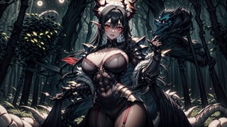 hellfire, dragongirl, dungeon, epic dark forest background, armored, moon light, 4x_NMKD-Siax_200k hires steps 60, 4x-UltraSharp hires steps 60, wallpaper, skeleton, perfectly lit, 4k,Greifer 