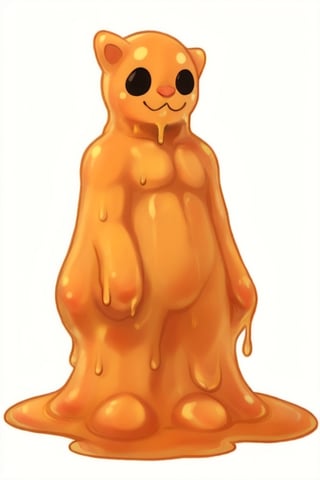 solo, full body, masterpiece, best quality, simple white background, 

scp999, slime, slime boy, orange, dot eyes, black eyes, 

((humanoid)),