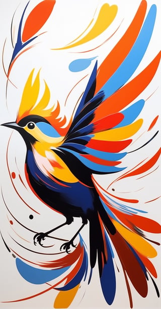 abstract expressionist painting of an award-winning photo of an (bird | animal | bug ), hyperrealistic   zhibi, energetic brushwork, bold colors, abstract forms, expressive, emotional