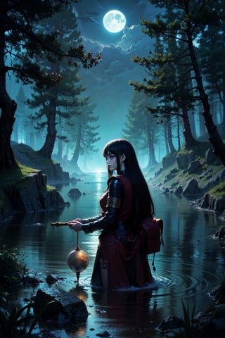 Girl,Moon,Tree, Alien, River,fantasy