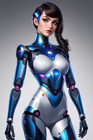 pin up girl as a A gynoid, or fembot, is a feminine humanoid robot. Gynoids appear widely in science fiction film and art. As more realistic humanoid robot design becomes technologically possible, they are also emerging in real-life robot design.