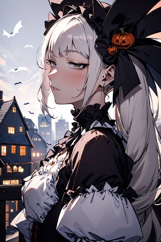 (absurdres, highres, ultra detailed:1.2), BREAK
1girl, solo, halloween, profile, close-up,