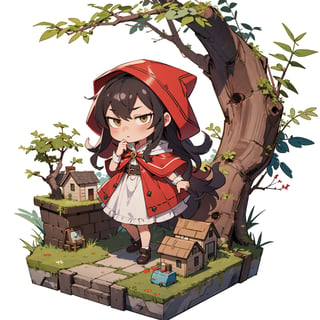 (white background:1.2), absurdres , highres, ultra detailed, chibi girls, (diorama:1.4), miniature, BREAK
(Grimm fairy tale, Little Red Riding Hood:1.2)