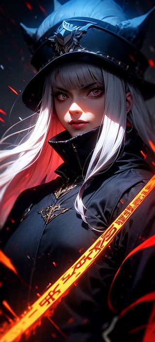 warlock, long white hair, magic stick, medieval castle,r1ge