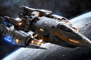  space, high_resolution, high detail, asteorid belt , realistic, realism, small speedy space ships, futuristic, ion_engines, 9 ships, race, stream lined, action, look from cockpit