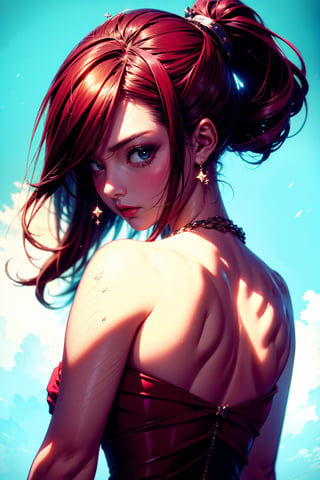 Masterpiece, Best quality, High resolutions, high quality anime version,
Erza with her crimson red hair pulled back into a low ponytail, showing off her neck and highlighting her firm jaw. Although she is dressed in a prisoner's garb, her posture remains upright and confident, showing that her indomitable spirit has not been broken.
The prisoner's clothing could consist of a jumpsuit or tunic of a dull tone, with details of chains or shackles that evoke her situation of captivity. Despite this, some elements of her costume could be worn or torn, showing her resistance and fight against her imprisonment.

As for her pose, you could imagine her with her hands clasped behind her back, with a determined expression on her face as she looks straight ahead. Although she is in a vulnerable position, the fierce look of her and the proud posture of her prove that even in adversity, Erza is still a force to be reckoned with, she has two hands with 5 very beautiful feminine fingers.,portrait,ErzaScarletMaid,FAIRYTAIL_ERZA,erza scarlet fairytail,erza scarlet japonese cloth,illustration,fcloseup