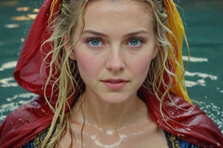 (wet clothes, wet hair, wet, wet face, wet skin,  : 1.4 ),( Beautiful German queen ),(greater details in definitions of face and eyes), (realistic and detailed skin textures), (extremely clear image, UHD, resembling realistic professional photographs, film grain), beautiful blonde hair,beautiful blue iris, ((wearing Baroque-style crimson dirndl ballgowns and veiled royal cloak with vibrant colors, submerge, two girls hugging, very wet drenched hair, wet face:1.2)), infused with norwegian elements. The dress combines intricate lace and embroidery with colorful ballgown-inspired patterns. A wide obi belt cinches her waist, while puffed sleeves and delicate accessories complete the look, showcasing a striking fusion of cultures.,ct-drago
.
, soakingwetclothes, wet clothes, wet hair, Visual Anime,art_booster,anime_screencap,fake_screenshot,anime coloring