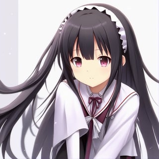 (masterpiece, best quality:1.2), 2girl, solo, homura, white background, simple background, school uniform, extremely detailed
