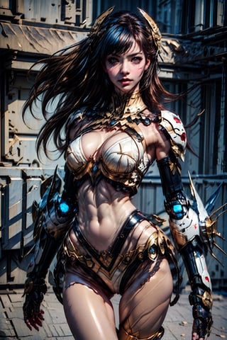 Sexy figure,(masterpiece), best quality, (extremely detailed),(watercolor), illustration, (hero view),(1girl:1.4), (large exposed breasts:1.2), (underboob:1.2), Venom inspired hi-tech ninja face Mask, (intricate detail, makeups), (detailed beautiful delicate face, blue hair, skull facepaint,  fine beautiful delicate eyes, a face of perfect proportion), (Glossy skin: 1.0), fine detailed skin, strong and realistic glowing yellow eyes, realistic hair, ((middle length shoulder, ((light tan skin: 1.4)), mature, Sexy, (muscular: 1.2), ((strong and healthy body)), exposed breasts or vagina, cleavage, Long leg, curved, rib, thin-waist, soft waist, (fine detailed skin), (beautiful and sexy woman), (swollen lips: 0.9), (eyelashes: 1.2), very delicate muscles, perfect body figure, perfect anatomy, perfect details, perfect fingers, perfect limbs, thigh gaps, (perfect hand: 1), beautiful eyes, by Loish, artwork: Loish, watercolor, professional, Bokeh, Decreased saturation, (Medieval background: 1.1), professional, bokeh, watercolor, renaissance,EpicSky,mecha,urban techwear,outfit,renaissance,cibertribal,mecha_girl_figure