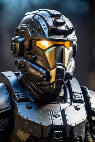 To create a darker, stealth-oriented variant of the Apex Mk.IV power armor for night missions, as well as incorporating super detailed surfaces, we'll focus on the following enhancements:

1. **Night Camouflage Coating:** The power armor's exterior is coated with a specialized nanomaterial that absorbs and diffuses light, rendering it nearly invisible in low-light environments. This matte black coating is complemented by subtle dark gray accents to break up its silhouette.

2. **Shadow Cloaking Technology:** Integrated into the armor's surface, micro-thin layers of light-bending materials allow the wearer to blend seamlessly into the darkness, providing enhanced stealth capabilities during nocturnal operations. These panels adjust their refractive index to match ambient light conditions, making the wearer virtually undetectable in shadowy environments.

3. **Tactical Illumination Systems:** Strategic placement of low-intensity LED lighting strips along the armor's surface provides discreet illumination for the wearer without compromising their stealth. These lights can be toggled on and off manually or set to activate automatically in response to low-light conditions.

4. **Intricate Surface Detailing:** The power armor's surfaces are adorned with intricate etchings, engravings, and texture patterns inspired by ancient tribal motifs and occult symbols. These detailed embellishments not only enhance the armor's visual appeal but also serve to disrupt enemy sensors and targeting systems, further aiding in stealth operations.

5. **Enhanced Sound Dampening:** The armor's joints and servomotors are equipped with advanced sound-dampening materials and mechanisms, minimizing mechanical noise and ensuring stealthy movement even in close proximity to enemies.

6. **Night Vision Enhancements:** The helmet visor is equipped with advanced night vision optics that provide enhanced visibility in low-light conditions, allowing the wearer to navigate and engage targets with precision even in complete darkness.

7. **Integrated Suppressor Systems:** Built-in suppressors and sound baffles reduce the noise signature of the wearer's weapons, enabling covert elimination of targets without alerting nearby enemies.

8. **Bio-mimetic Camouflage:** Taking inspiration from natural camouflage techniques observed in wildlife, the power armor incorporates adaptive color-shifting capabilities that allow it to mimic the surrounding environment, further enhancing its stealth capabilities.

By incorporating these features into the darker, stealth-oriented variant of the Apex Mk.IV power armor, wasteland operatives can execute night missions with unparalleled effectiveness, remaining hidden from their enemies while striking fear into the hearts of those who dare to oppose them.