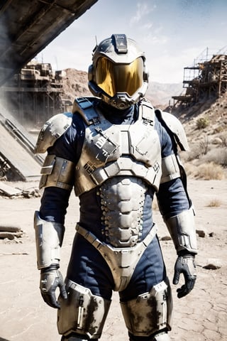 Capture a close-up shot of the hexagonal structure of the Vault 137 thermal suit worn by the soldier, highlighting its intricate design and rugged durability amidst the sandy and rocky wasteland of Fallout 5.

The photo focuses on a section of the soldier's armor, zooming in to reveal the detailed hexagonal pattern of the thermal suit's panels. Each hexagon, measuring half an inch, is meticulously arranged to cover the soldier's body surface, providing optimal thermal capabilities for survival in extreme temperatures.

The hexagonal panels exhibit signs of wear and tear, with scratches and scuff marks indicating the harsh conditions of the wasteland. Despite the rugged exterior, the metallic sheen of the panels reflects the dim light filtering through the toxic haze, hinting at the advanced technology woven into the fabric of the suit.

In the background, the sandy and rocky terrain of the wasteland stretches out, blurred to emphasize the focus on the hexagonal structure of the thermal suit. The soldier's presence is implied but not shown, allowing viewers to appreciate the intricate details of the armor in isolation.

This close-up shot offers a glimpse into the craftsmanship and functionality of the Vault 137 thermal suit, showcasing its resilience and adaptability as a vital tool for survival in the unforgiving world of Fallout 5.