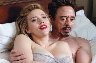 Scarlet Johansson and Robert Downey Jr wake up in the morning after making love,scarlett johansson,photo r3al, hot, orgasm