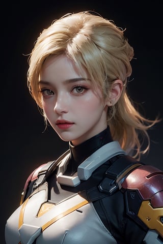 mercy from overwatch, blonde, armour suit, skin tight, (hi-top fade:1.3), dark theme, soothing tones, muted colors, high contrast, (natural skin texture, hyperrealism, soft light, sharp)