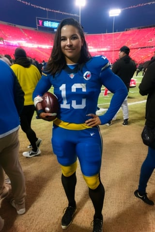 1 girl Usando un jersey  de los pitsburg steelers nfl