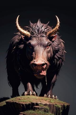 (masterpiece)), (best quality), (((16K, UHD))),
giant monster,(Warthog), (massive physique) covered in coarse, (black fur), spiked and bristling, (crimson eyes) with the ability to see in the dark. Enjoys consuming decaying matter and prefers to dwell in (dim, damp places)