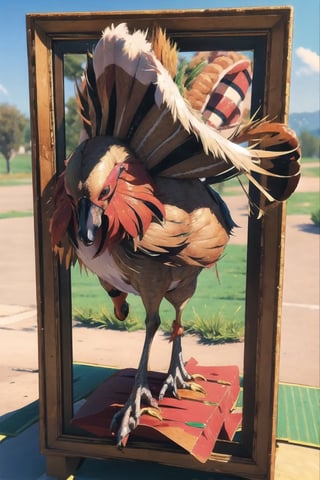 ((cartoon 3D image of a turkey:1.3), colorful, masterpiece, animal 