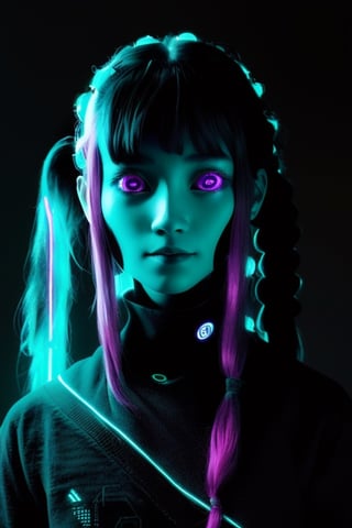 Photography, realistic,humanoid  ghostly, girl ghost,  glowing body spectrum, female,  Intricate phantom Features,  Scary Face,  Dreadlocked Hair,  Long Bangs,  Long Ponytail,  Neon Teal,  Dark neon Eyes,  Indian Art,Lofi,bigbyTWAS_soul3142,t0r3t0,High detailed ,shodanSS_soul3142,monochrome