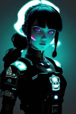 Photography, realistic,humanoid  ghostly, girl ghost,  glowing body spectrum, female,  Intricate phantom Features,  Scary Face,  Dreadlocked Hair,  Long Bangs,  Long Ponytail,  Neon Teal,  Dark neon Eyes,  Indian Art,Lofi,bigbyTWAS_soul3142,t0r3t0,High detailed ,shodanSS_soul3142,monochrome