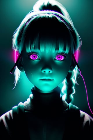Photography, realistic,humanoid  ghostly, girl ghost,  glowing body spectrum, female,  Intricate phantom Features,  Scary Face,  Dreadlocked Hair,  Long Bangs,  Long Ponytail,  Neon Teal,  Dark neon Eyes,  Indian Art,Lofi,bigbyTWAS_soul3142,t0r3t0