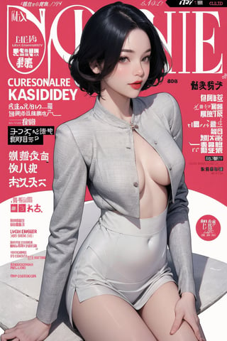 1girl, thigh up body, looking at viewer, intricate clothes, professional lighting, different hairstyle, coloful, magazine cover, light theme, kn,huondey