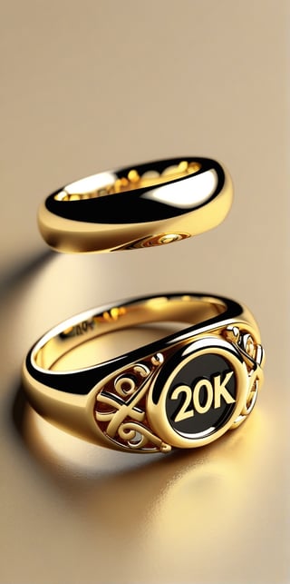 Ring with the "20K" text.
,Text