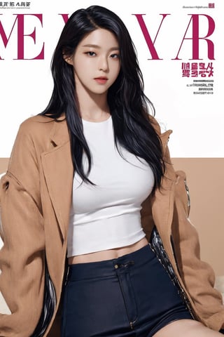 thigh up body, ultra detailed beautiful face, 1girl, looking at viewer, styled clothes and pose, ultra detailed, best quality, sharp focus, natural lighting, mthanhh,magazine cover,mthanhh,seolhuyn