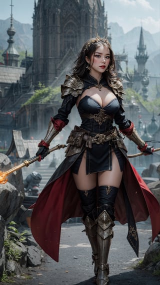 full body, 1girl, looking at viewer, hot chicks, large breasts, red huntress, armor, detailed clothing, cutout clothing, hair accessories, different hairstyle, earrings, pussy edge,
cinematic composition, dynamic composition, dynamic angle, fantasy, science fiction,
digital painting, official art, unity 8k wallpaper, masterpiece, best quality, ,chimaiv7,chimaiv2