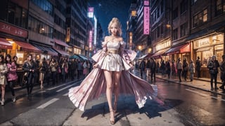 ((full body,)) 1girl, detailed clothes, fashionista, fashion design, different materials, street, cityscape, city light, sakura, night,
digital painting, official art, unity 8k wallpaper, ultra detailed, masterpiece, aesthetic, best quality, glitter,1girl,glitter,shiny