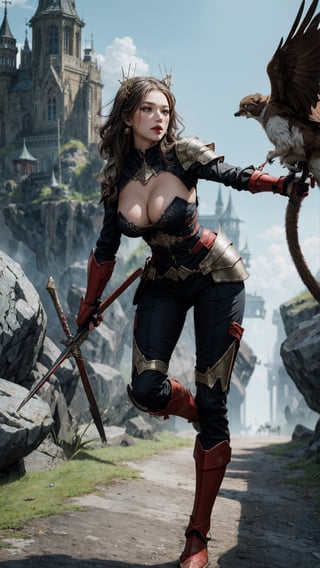 full body, 1girl, looking at viewer, large breasts, red huntress, armor, detailed clothing, cutout clothing, hair accessories, different hairstyle, earrings, pussy edge,
cinematic composition, dynamic composition, dynamic angle, fantasy, science fiction,
digital painting, official art, unity 8k wallpaper, masterpiece, best quality, ,chimaiv7,chimaiv2