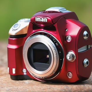 a camera with a design like a ironman costume