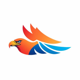 ((vector illustration, flat design)), (((logo eagle with open wing, flying from fire, facing right:1.4))), ((facing right:1.2)) simple design elements, ((red orange blue palette:1.4)), white background, high quality, ultra-detailed, professional, modern style, eye-catching emblem, creative composition, sharp lines and shapes, stylish and clean, appealing to the eye, striking visual impact, playful and dynamic, crisp and vibrant colors, vivid color scheme, attractive contrast, bold and minimalistic, artistic flair, lively and energetic feel, catchy and memorable design, versatile and scalable graphics, modern and trendy aesthetic, fluid and smooth curves, professional and polished finish, artistic elegance, unique and original concept, vector art illustration