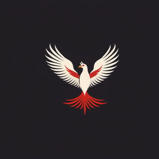 Design a sophisticated and minimalist 2D corporate logo for a professional brand. Incorporate a phoenix as the central element, symbolizing resilience and transformation. Utilize a primary color palette of red to evoke passion and energy, with a secondary color of white to enhance simplicity and sophistication. The logo should exude a sense of stability and professionalism while capturing the essence of the phoenix motif in a refined and contemporary style.