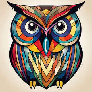 Owl, Style of Wassily Kandinsky, colored, best quality, 16K resolution