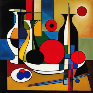 Still life, Style of Wassily Kandinsky, colored, best quality, 16K resolution