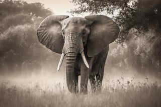 black and white background, a majestic African elephant stands tall, its colossal form gracefully captured in exquisite black and white line art. The texture of its thick, wrinkled skin is brought to life.

Surrounding the elephant is a lush, verdant landscape, teeming with indigenous flora that adds depth and context to the scene. The play of light and shadow in the environment is also finely etched into the composition, enhancing the realism of the image.

This line art masterpiece is designed with coloring enthusiasts in mind, offering them an engaging and rewarding experience as they bring this magnificent creature to life with their choice of colors. The clean and fine lines ensure that even the most delicate details can be colored with ease, making this a perfect addition to any coloring book collection.
