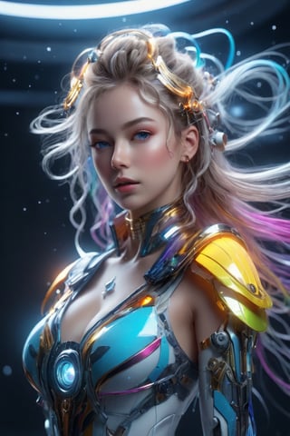 (wide_angle _view, full_body_shot), (zero gravity, weightlessness, floating in space, floating_hair), Beautiful anime sailor character in a rainbow eflective robotic suit,rainbow colour suit,cyborg style, Xenia Tchoumitcheva/Franziska Knuppe hybrid, (in space, stars, space battle, starships, light rails, light particles), 8k resolution concept art portrait by Greg Rutkowski, Artgerm, WLOP, random neon holographic, prismatic, dynamic lighting hyperdetailed intricately detailed Splash art trending on Artstation Unreal Engine 5 volumetric lighting golden ratio dynamic lighting retrofuturism cyberpunk 8k resolution synthwave vaporwave solarpunk futuristic retrofuturism, ,bingnvwang,