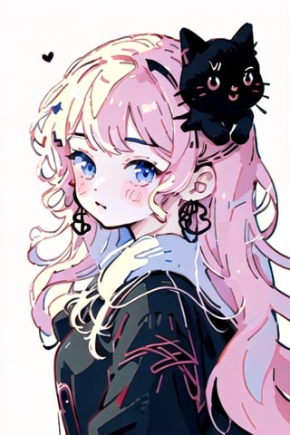 acrylic color, cute, kawaii, (fuwafuwa illustration:1.6),
BREAK
black cat, black robe, star stick, fairy tone, fairy