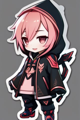 genshin chibi emote ,High detailed, blush_stickers,edgGaruda_hoodie